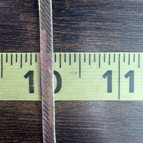 VTG Sterling Silver 925 Herringbone Chain Bracelet Lobster Clasp Size 8" Length - Picture 9 of 11